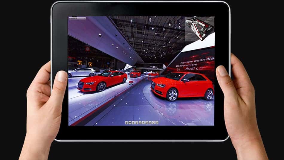 visite virtuelle stand Audi pour tablettes