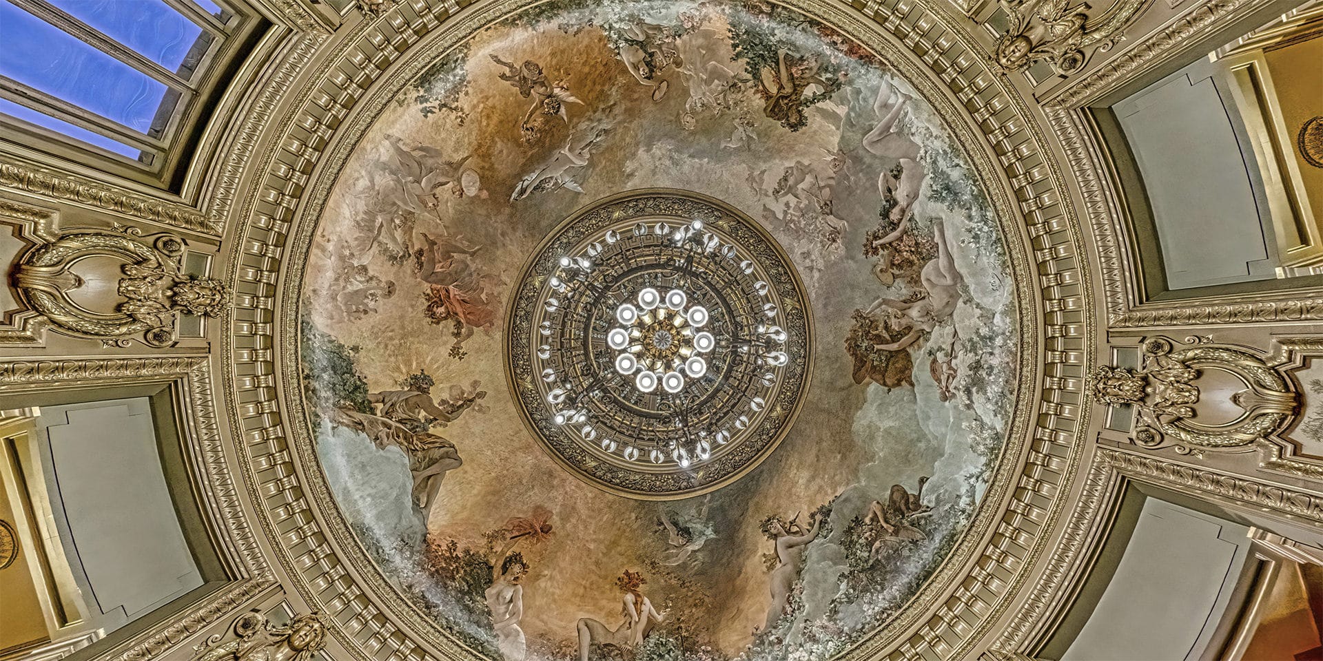 Vue de la galerie du glacier de l’Opéra Garnier en visite virtuelle
