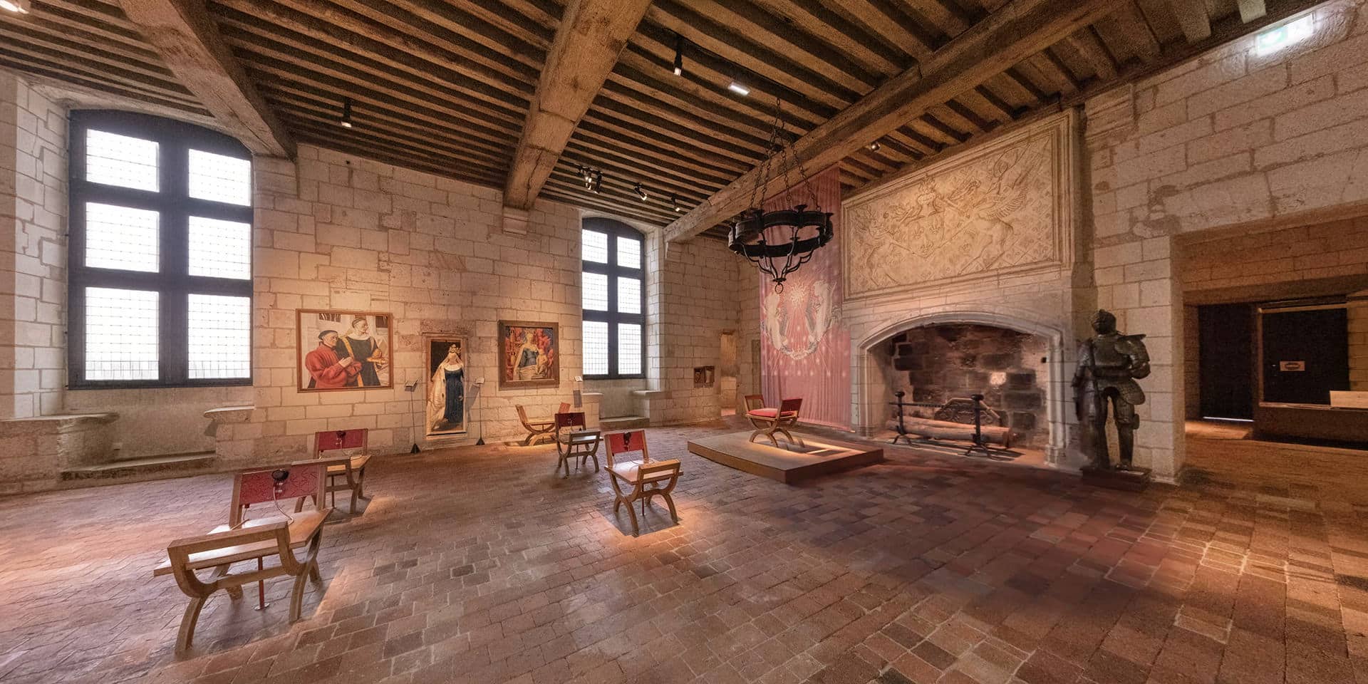 Intérieur de la grande salle du logis royal Renaissance de Loches