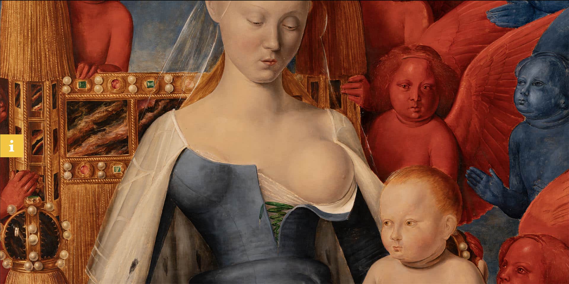 Zoom gigapixel sur le portrait d’Agnès Sorel exposé à la Cité royale de Loches